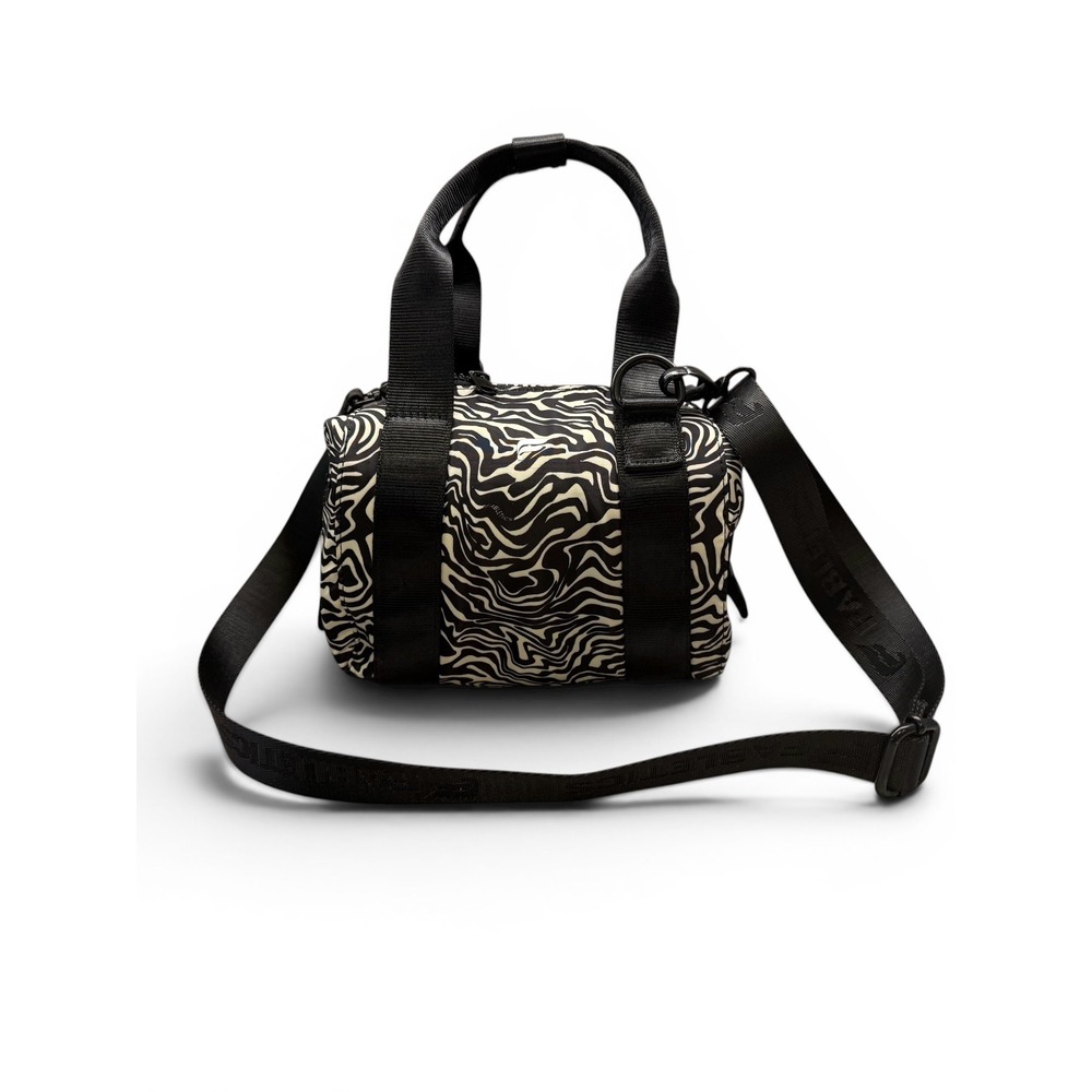 Fabletics Black/White Compact Zebra Print Mini Grip Duffle Bag/Purse/Gym Bag - Picture 1 of 10